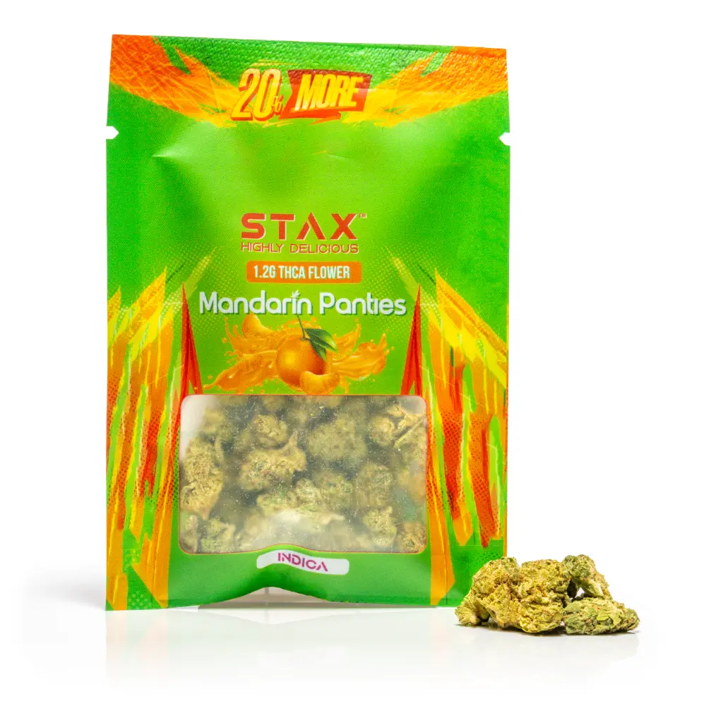 Stax - THCA Flower - 1.2g - Mandarin Panties - Front #3.webp