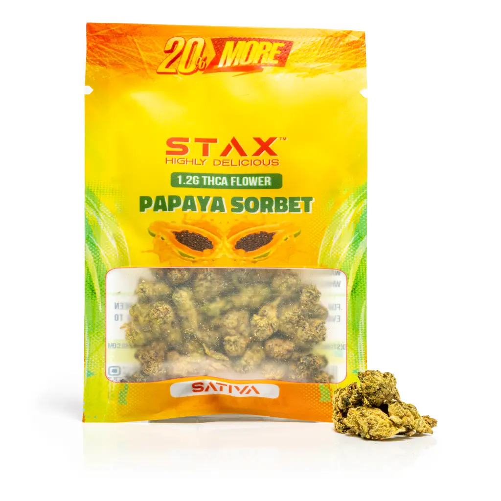 Stax - THCA Flower - 1.2g - Papaya Sorbet - Front #3.webp
