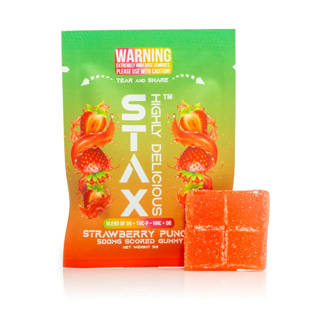 Stax - Gummies - 500mg - Strawberry Punch - Front #1.webp