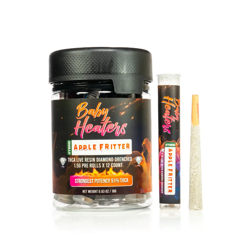 12ct POS Baby Heaters Pre-Roll 1.5g/1Ct Apple Fritter