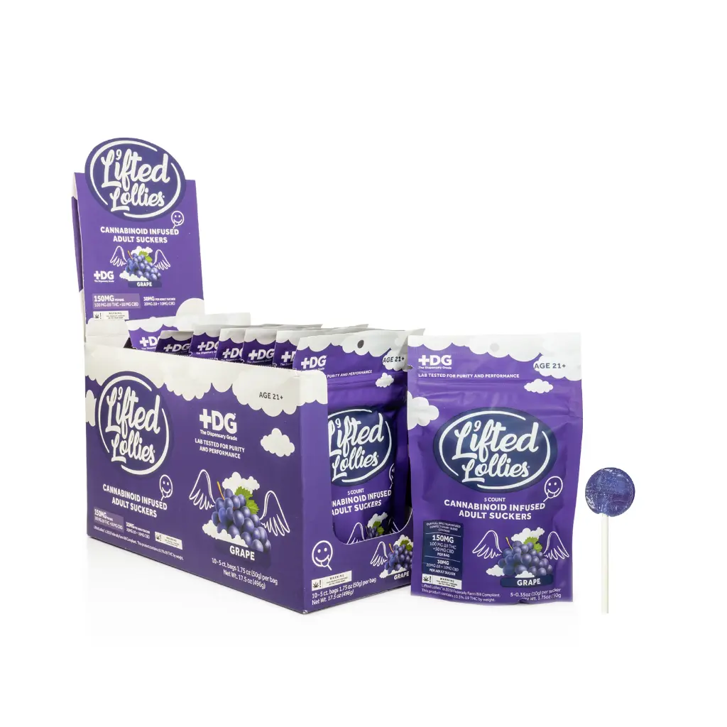 10ct POS Lifted Lollies - 5ct x 30mg Grape