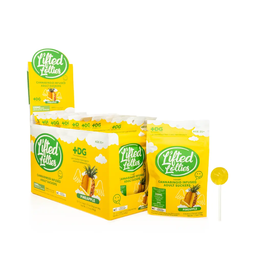 10ct POS Lifted Lollies - 5ct x 30mg Pineapple