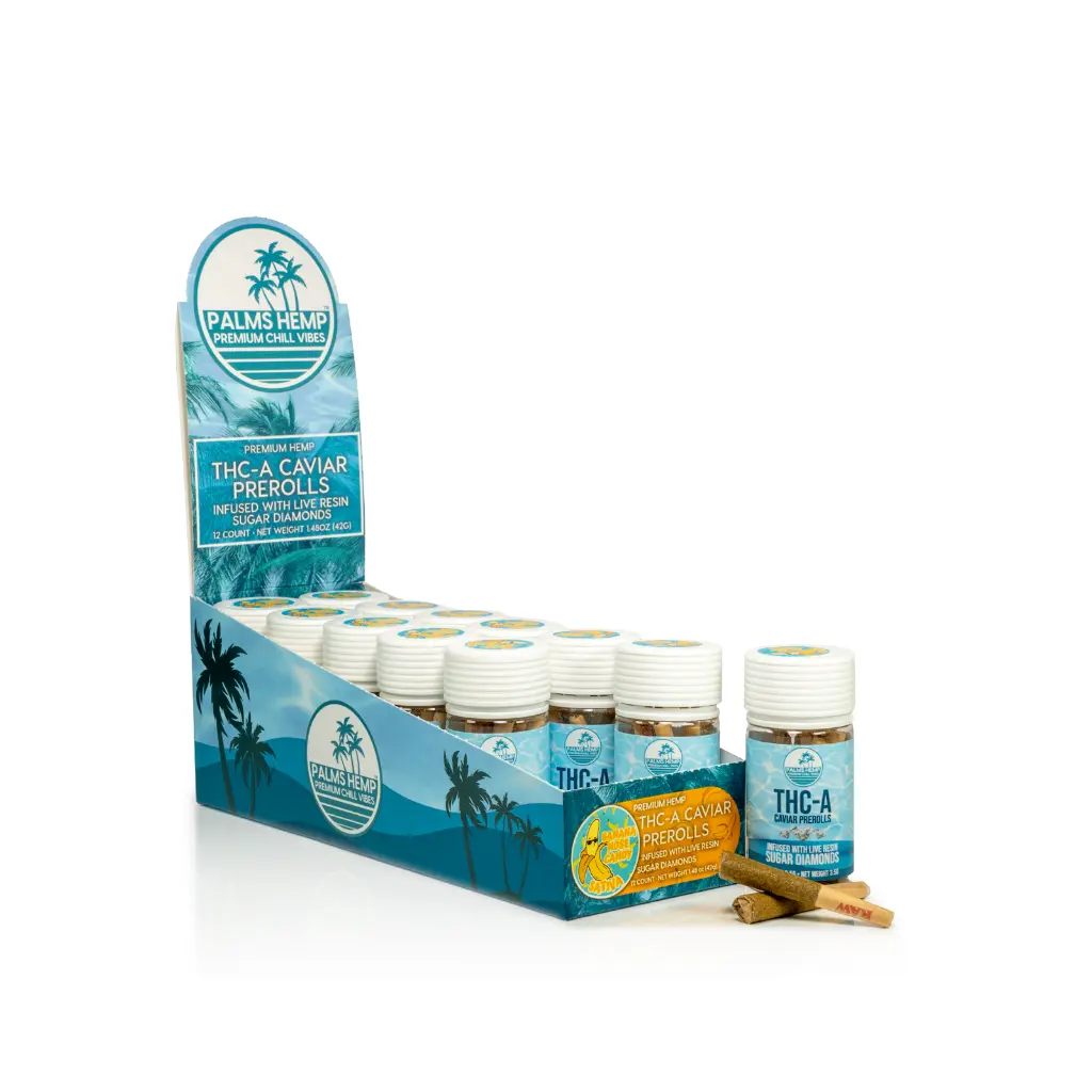 12ct POS Palms THCA Caviar Pre-Roll x 0.5g/7Ct Banana Nose Candy