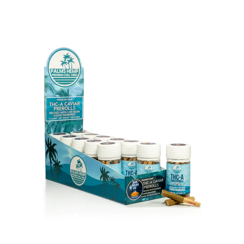 12ct POS Palms THCA Caviar Pre-Roll x 0.5g/7Ct Blue Dream Pie
