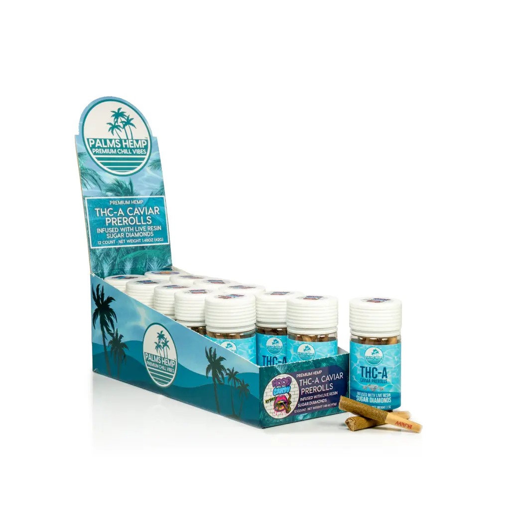 12ct POS Palms THCA Caviar Pre-Roll x 0.5g/7Ct Hood Candy