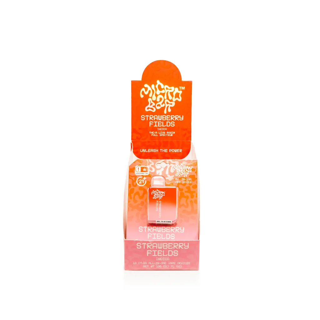 10ct POS Microbar 2g Disposable-Strawberry Fields-Indica