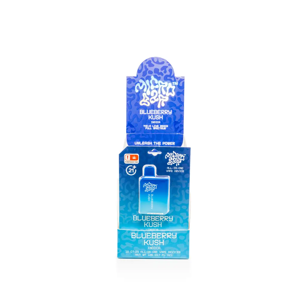 10ct POS Microbar 2g Disposable-Blueberry Kush-Indica