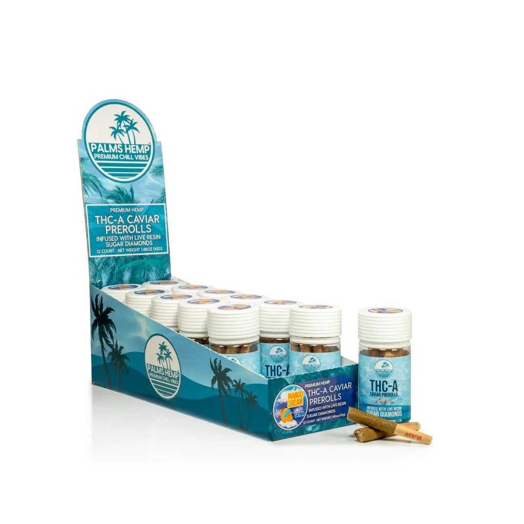 12ct POS Palms THCA Caviar Pre-Roll x 0.5g/7Ct Mango Dream