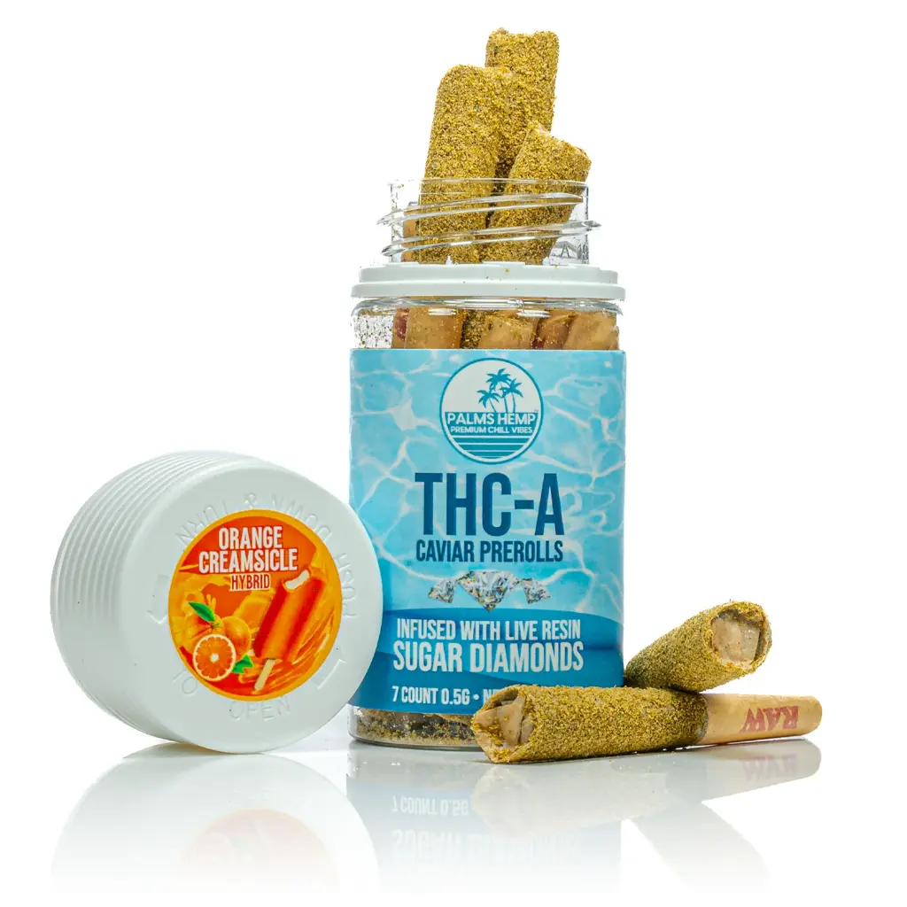 12ct POS Palms THCA Caviar Pre-Roll x 0.5g/7Ct Orange Creamsicle