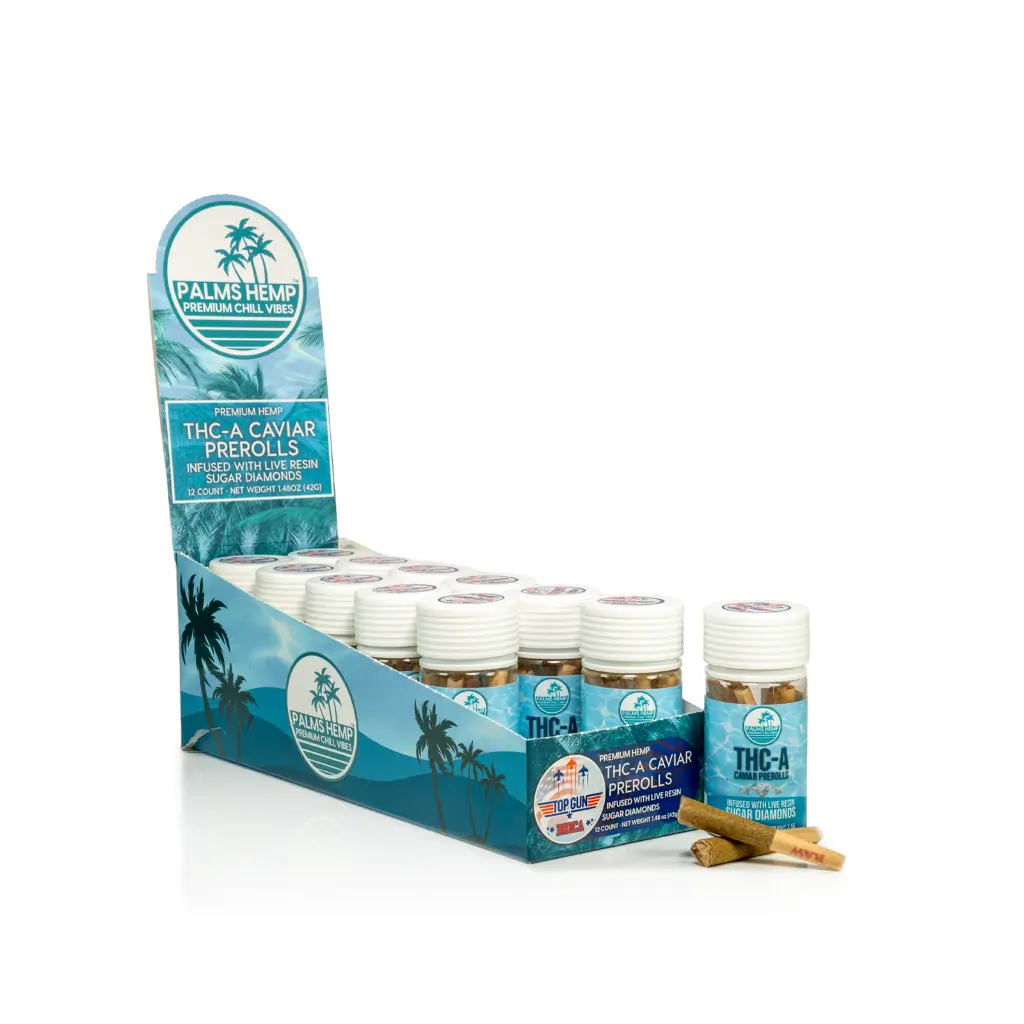 12ct POS Palms THCA Caviar Pre-Roll x 0.5g/7Ct Top Gun