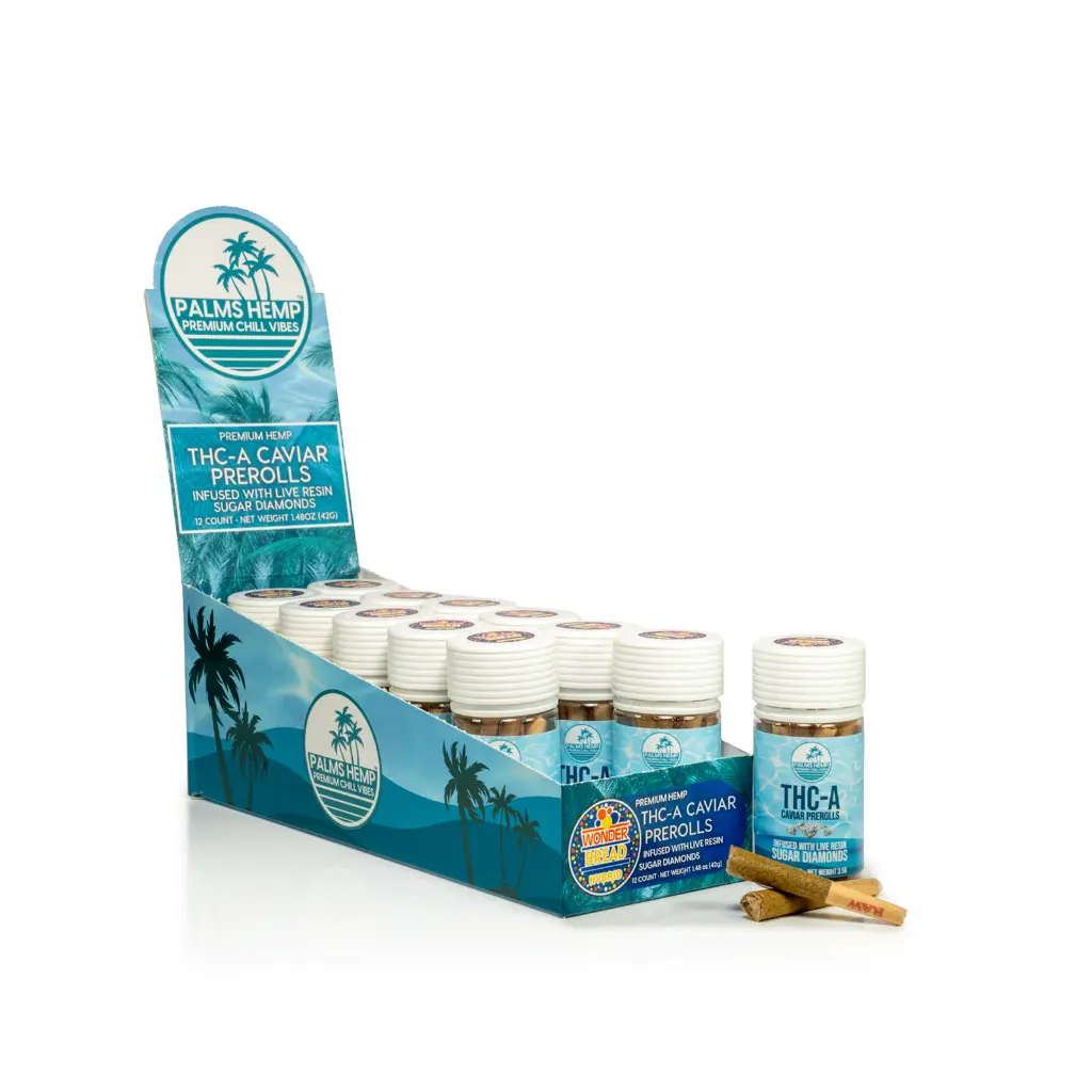 12ct POS Palms THCA Caviar Pre-Roll x 0.5g/7Ct Wonder Bread