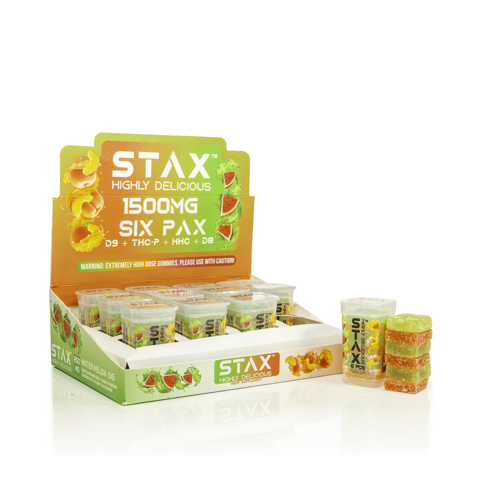 12 ct POS STAX Six Pax 1500mg Watermelon OG x Peach Mimosa 