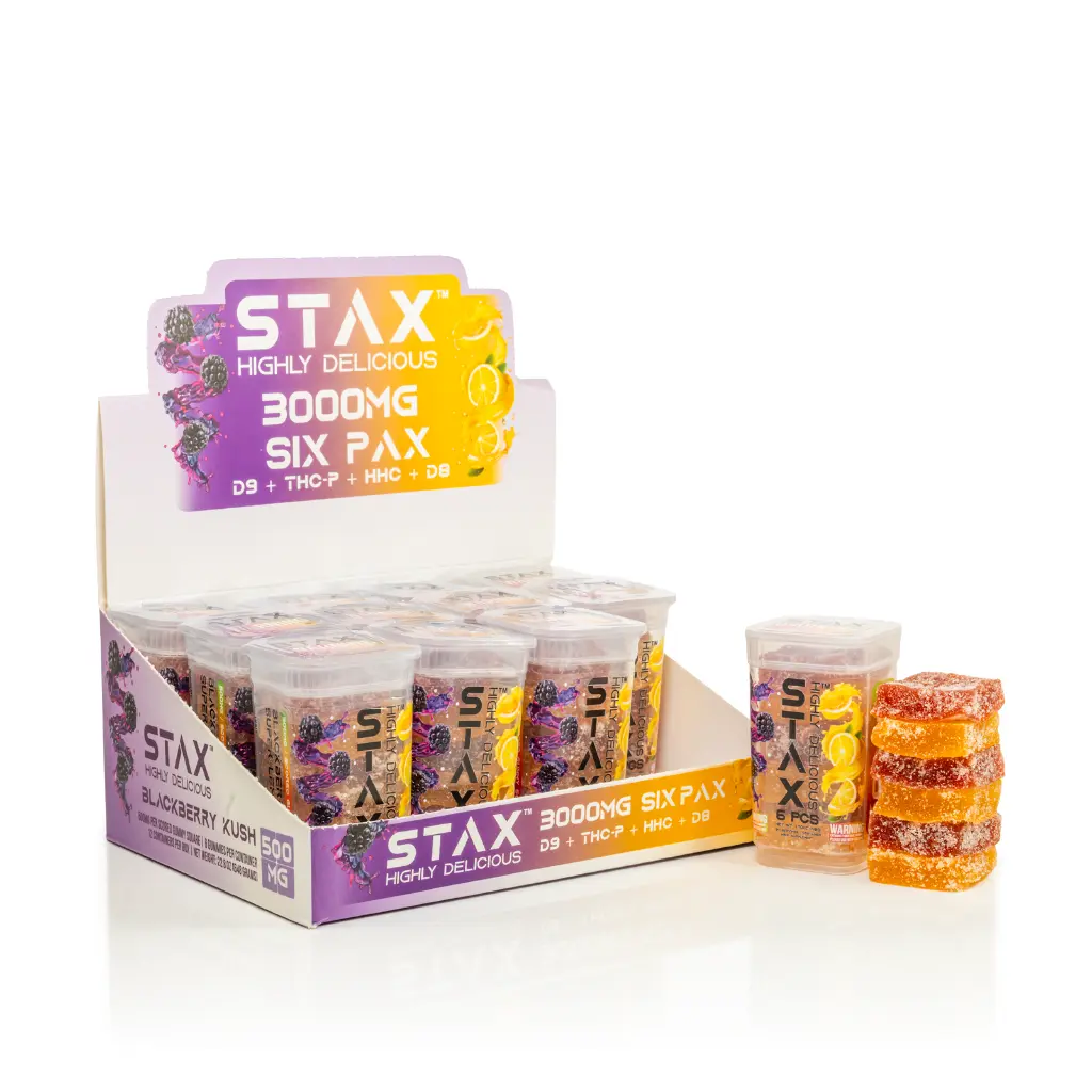 12 ct POS STAX Six Pax 3000mg Blackberry Kush x Super Lemon Haze