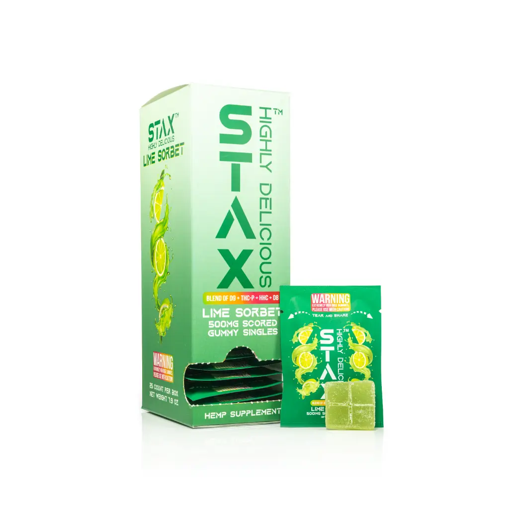 25ct POS STAX Tower x 500mg  Lime Sorbet