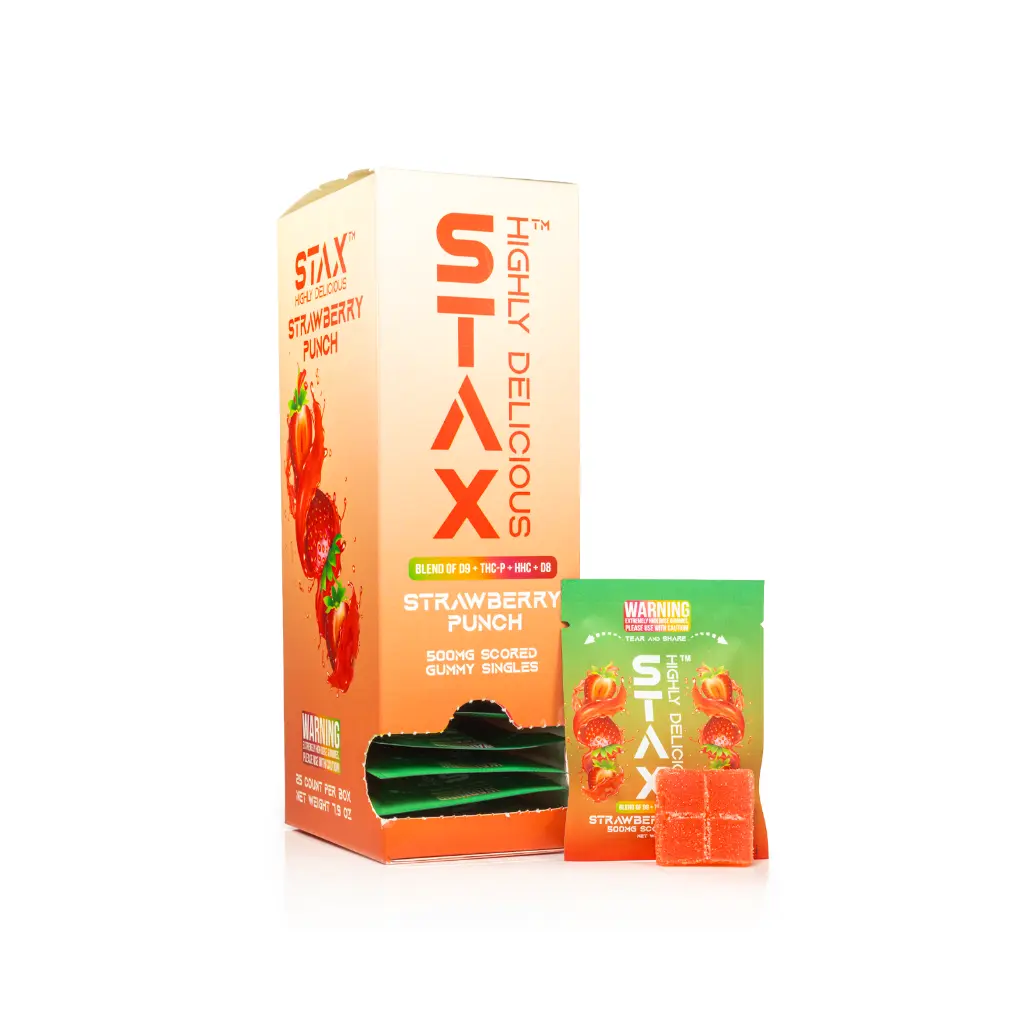 25ct POS STAX Tower x 500mg Strawberry Punch