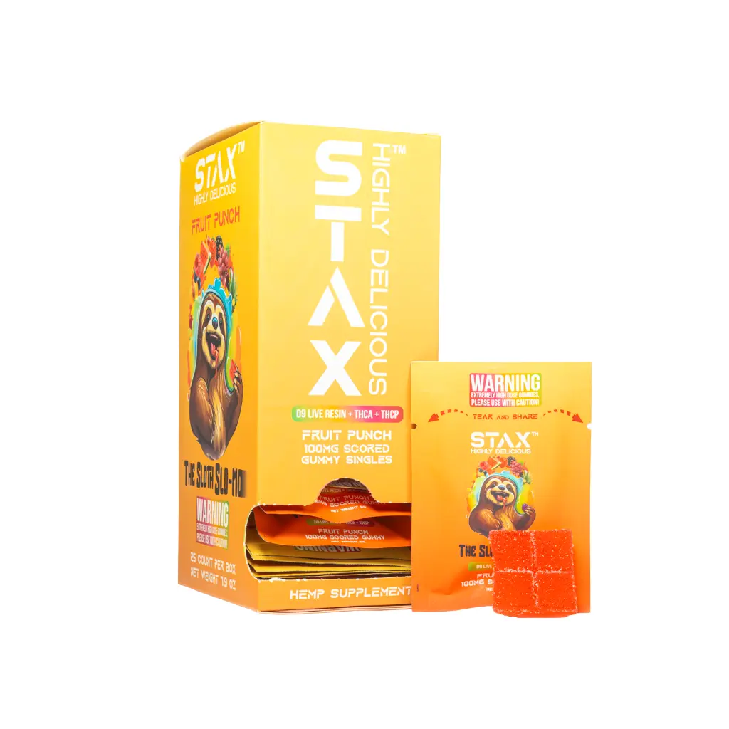25ct POS STAX Tower Sloth x 100mg Fruit Punch